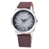 Floral Quartz Watch with Leather Band