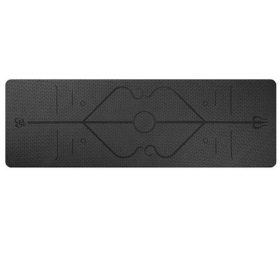 Line-Guided Eco-Friendly Yoga Mat (Black)