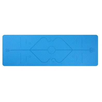 Line-Guided Eco-Friendly Yoga Mat (Blue)